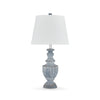 Rick 32 Inch Table Lamp White Empire Fabric Shade Turned Blue Terracotta By Casagear Home BM318386