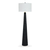 Boe 69 Inch Floor Lamp White Drum Shade Black Tapered Cone Resin Base By Casagear Home BM318388