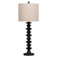 Ando Buffet Table Lamp Black Turned Fishbone Base Drum Shade By Casagear Home BM318390