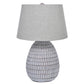 Gyen 29 Inch Table Lamp Antique White Pattern Pot Base Gray Empire Shade By Casagear Home BM318392