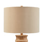 Gyn 25 Inch Table Lamp Set of 2 Fabric Shade Farmhouse Brown Faux Wood By Casagear Home BM318396