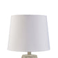 Ner Table Lamp Set of 2 White Drum Shade Angled Embossed Taupe Base By Casagear Home BM318397