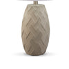 Ner Table Lamp Set of 2 White Drum Shade Angled Embossed Taupe Base By Casagear Home BM318397