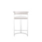 Cid Lisa Counter Stool Chair White Faux Leather Stainless Steel Legs By Casagear Home BM318399