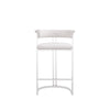 Cid Lisa Counter Stool Chair White Faux Leather Stainless Steel Legs By Casagear Home BM318399