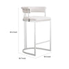 Cid Lisa Counter Stool Chair White Faux Leather Stainless Steel Legs By Casagear Home BM318399