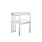 Cid Tayc 25 Inch Dining Chair White Faux Leather Stainless Steel Frame By Casagear Home BM318400