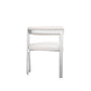 Cid Tayc 25 Inch Dining Chair White Faux Leather Stainless Steel Frame By Casagear Home BM318400