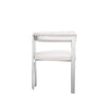 Cid Tayc 25 Inch Dining Chair White Faux Leather Stainless Steel Frame By Casagear Home BM318400