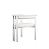 Cid Tayc 25 Inch Dining Chair White Faux Leather Stainless Steel Frame By Casagear Home BM318400