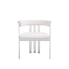 Cid Tayc 25 Inch Dining Chair White Faux Leather Stainless Steel Frame By Casagear Home BM318400