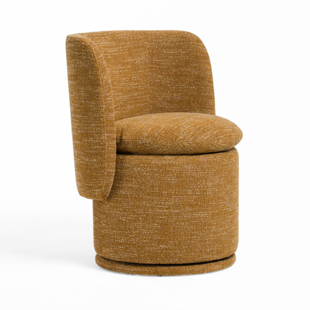 Reno Nori 26 Inch Swivel Dining Chair Yellow Polyester Solid Poplar Wood By Casagear Home BM318405