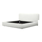 Cid Iser Queen Bed, Ivory Polyester Upholstery, Foam Filling, Metal Frame  By Casagear Home