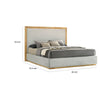 Noe Malia King Size Bed Gray Polyester Upholstery Natural Wood Frame By Casagear Home BM318409