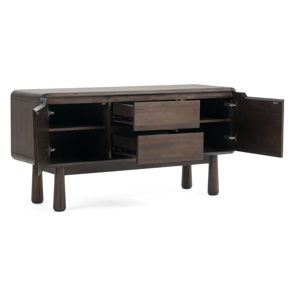 Cid Seby 50 Inch Sideboard Server Buffet Cabinet Espresso Brown Wood By Casagear Home BM318415