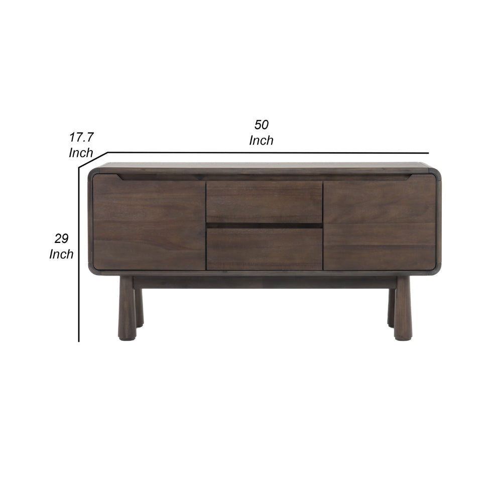 Cid Seby 50 Inch Sideboard Server Buffet Cabinet Espresso Brown Wood By Casagear Home BM318415