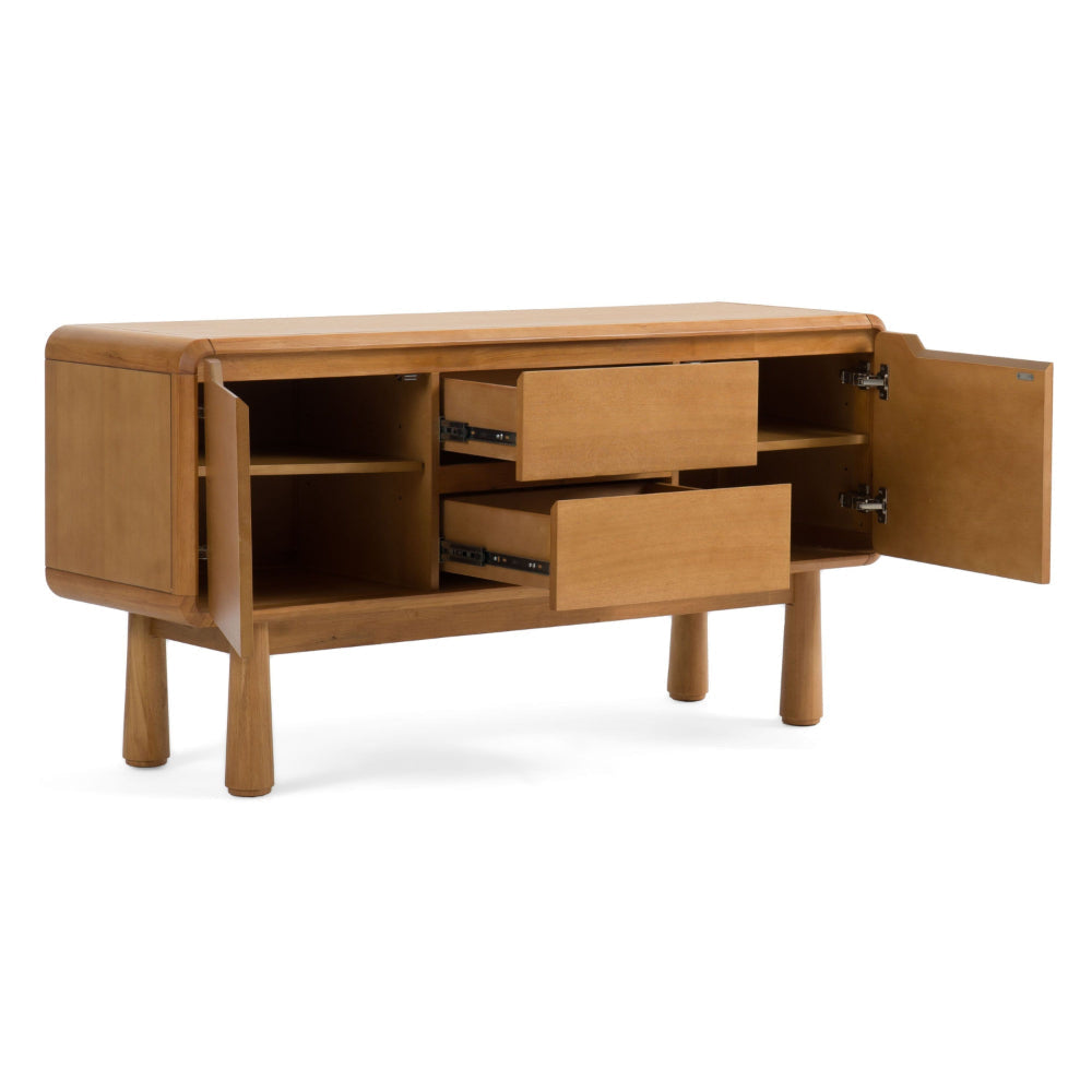 Cid Seby 50 Inch Sideboard Server Buffet Cabinet Natural Brown Wood By Casagear Home BM318416