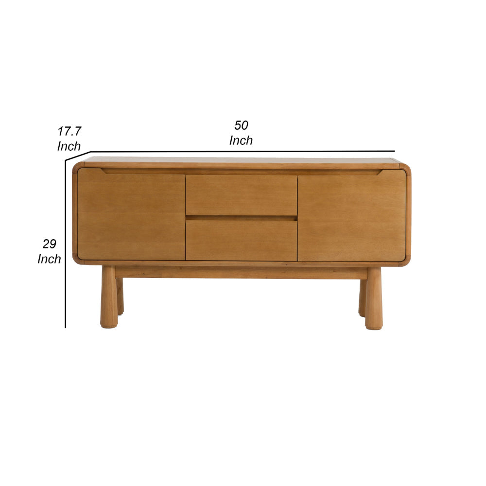 Cid Seby 50 Inch Sideboard Server Buffet Cabinet Natural Brown Wood By Casagear Home BM318416