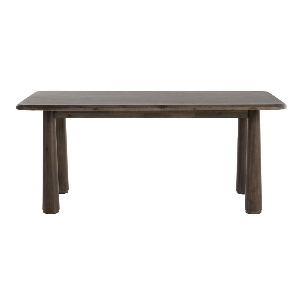 Cid Seby 71 Inch Dining Table Rectangular Top Espresso Brown Solid Wood By Casagear Home BM318419