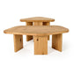 Cid Kirk Coffee Table Set of 2, Freeform Shape, Natural Oak Wood Frame By Casagear Home