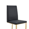 Cid Anki 19 Inch Dining Chair Dark Gray Faux Leather Brass Steel Finish By Casagear Home BM318431