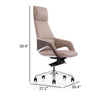 Akon Office Recliner Chair Adjustable Height Swivel Lux Beige Leather By Casagear Home BM318434