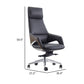 Akon Office Recliner Chair Adjustable Height,Swivel Lux Black Leather By Casagear Home BM318435