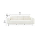 Shlo 82 Inch Sofa Modern Cushioned Seats Off White Fabric Metal Legs By Casagear Home BM318439