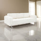 Shlo 82 Inch Sofa Modern Cushioned Seats Off White Fabric Metal Legs By Casagear Home BM318439