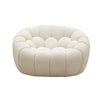 Reno Ola 48 Inch Accent Chair, Cushioned Hexagonal Tufted Seat, White By Casagear Home