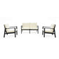 Eni 3 Piece Sofa Set with 2 Chairs Outdoor Woven Rattan and Acacia Wood By Casagear Home BM318447