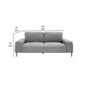 Reno Zico 68 Inch Sofa Cushioned Modern Gray Polyester Black Metal Legs By Casagear Home BM318449