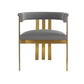 Cid Tayc 25 Inch Dining Chair Contemporary Art Gray Velvet Gold Steel By Casagear Home BM318456