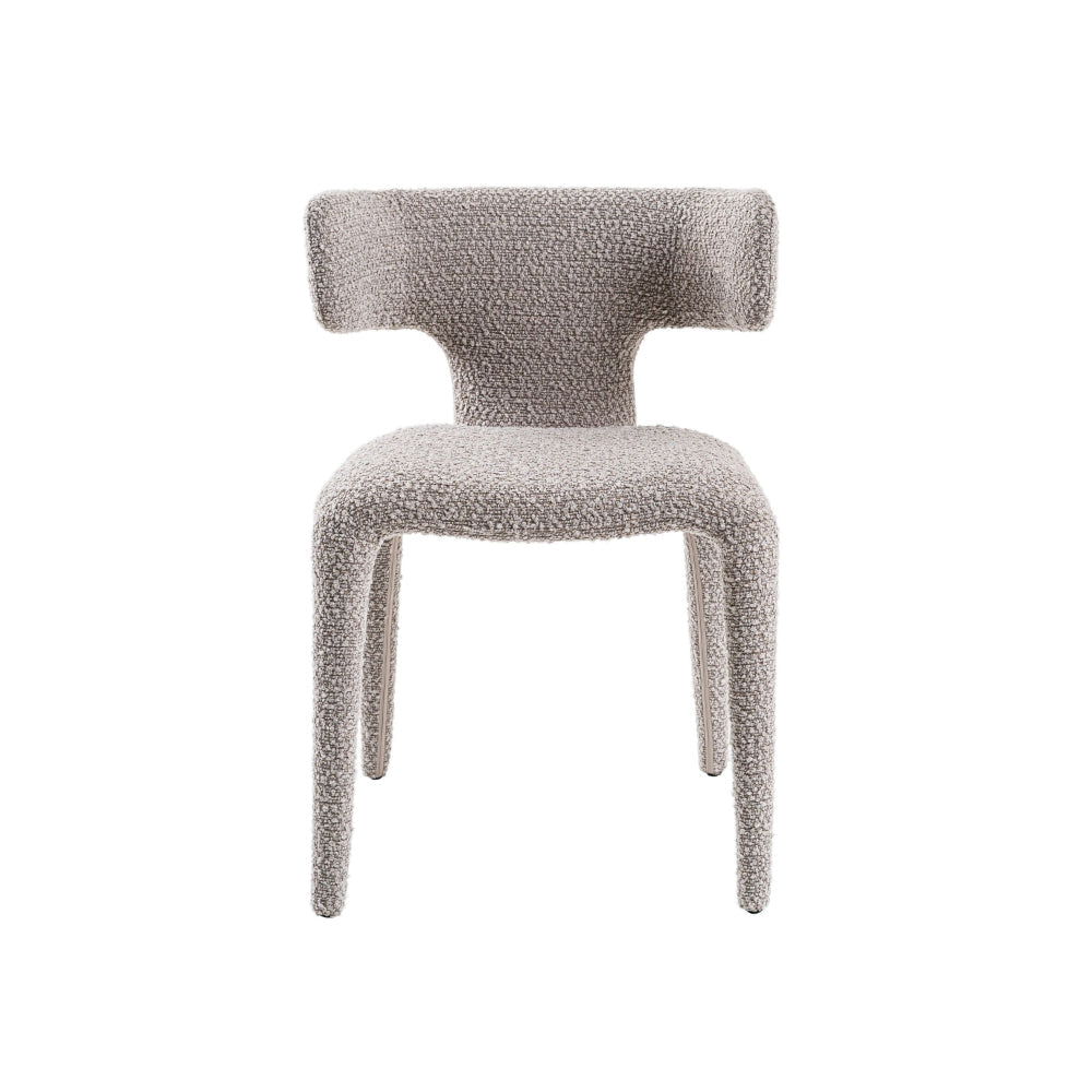 Cid Eve 21 Inch Dining Chair Curved Wingback Off White Textured Polyester By Casagear Home BM318457