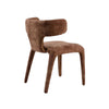 Cid Eve 21 Inch Dining Chair Curved Wingback Brown Textured Polyester By Casagear Home BM318459