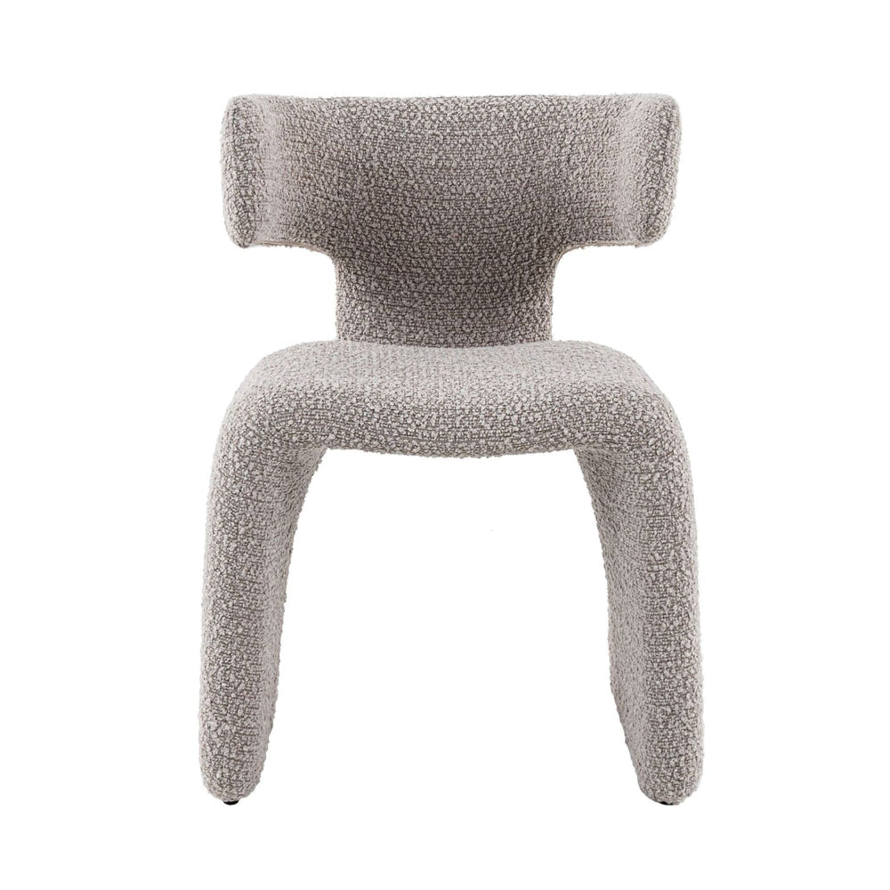 Cid Fiu 22 Inch Dining Chair Curved Wingback Textured Off White Polyester By Casagear Home BM318460