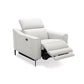 Reno Lin 37 Inch Power Recliner Chair White Genuine Leather Metal Legs By Casagear Home BM318466