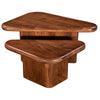 2 Piece Nesting Coffee Table, Triangle Top, Pedestal Base, Acacia Wood By Casagear Home