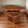 2 Piece Nesting Coffee Table Triangle Top Pedestal Base Acacia Wood By Casagear Home BM318473