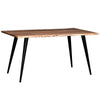 Dining Table, 48 Inch Natural Brown Acacia Wood Live Edge Top, Iron Legs By Casagear Home