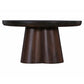 Dex Coffee Table, 31 Inch Round Top, Sculpture Pedestal Base, Walnut Brown By Casagear Home