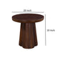 Dex Side End Table 20 Inch Round Top Sculpture Pedestal Base Walnut Brown By Casagear Home BM318483