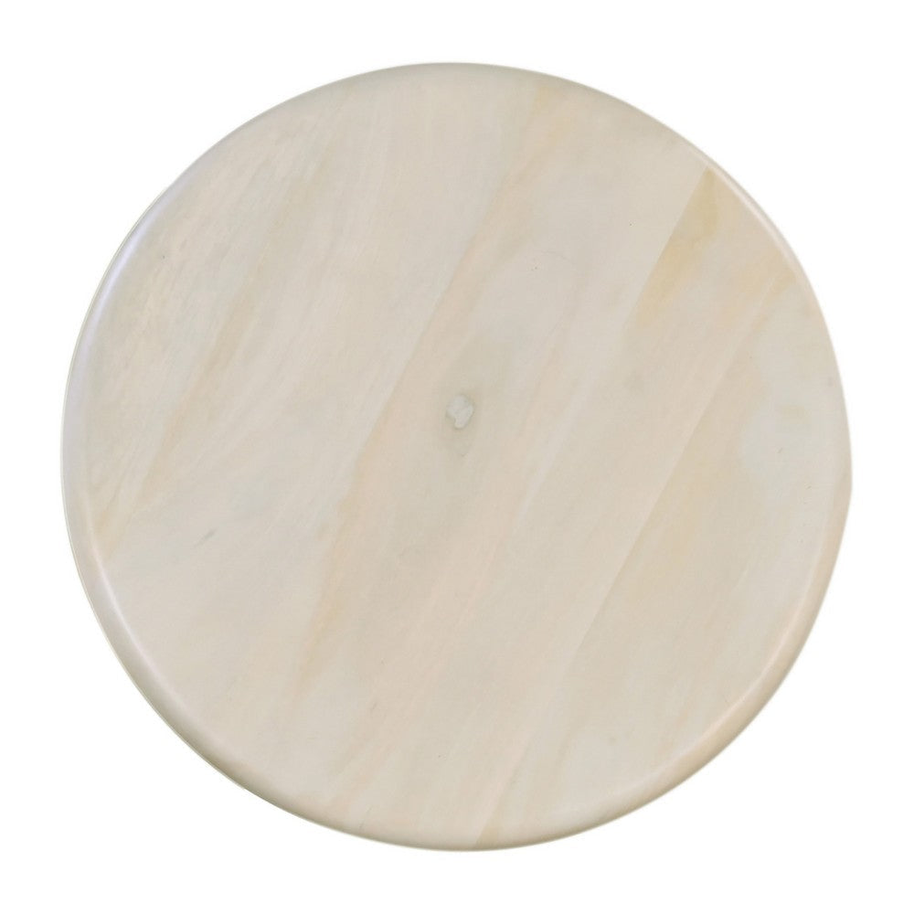 Ann Coffee Table 55 Inch Round Top Pedestal Base Oak White Mango Wood By Casagear Home BM318485