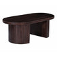 Rue Coffee Table, 51 Inch Oval Top, Grooved Round Panel Legs, Walnut Brown By Casagear Home