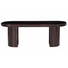 Rue Dining Bench 70 Inch Oval Top Grooved Round Panel Legs Walnut Brown By Casagear Home BM318488