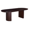 Rue Dining Table, 94 Inch Oval Shaped Top, Round Panel Legs, Walnut Brown By Casagear Home