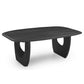 Alix Coffee Table, 52 Inch Solid Acacia Wood, Cut Out Panel Legs, Black By Casagear Home