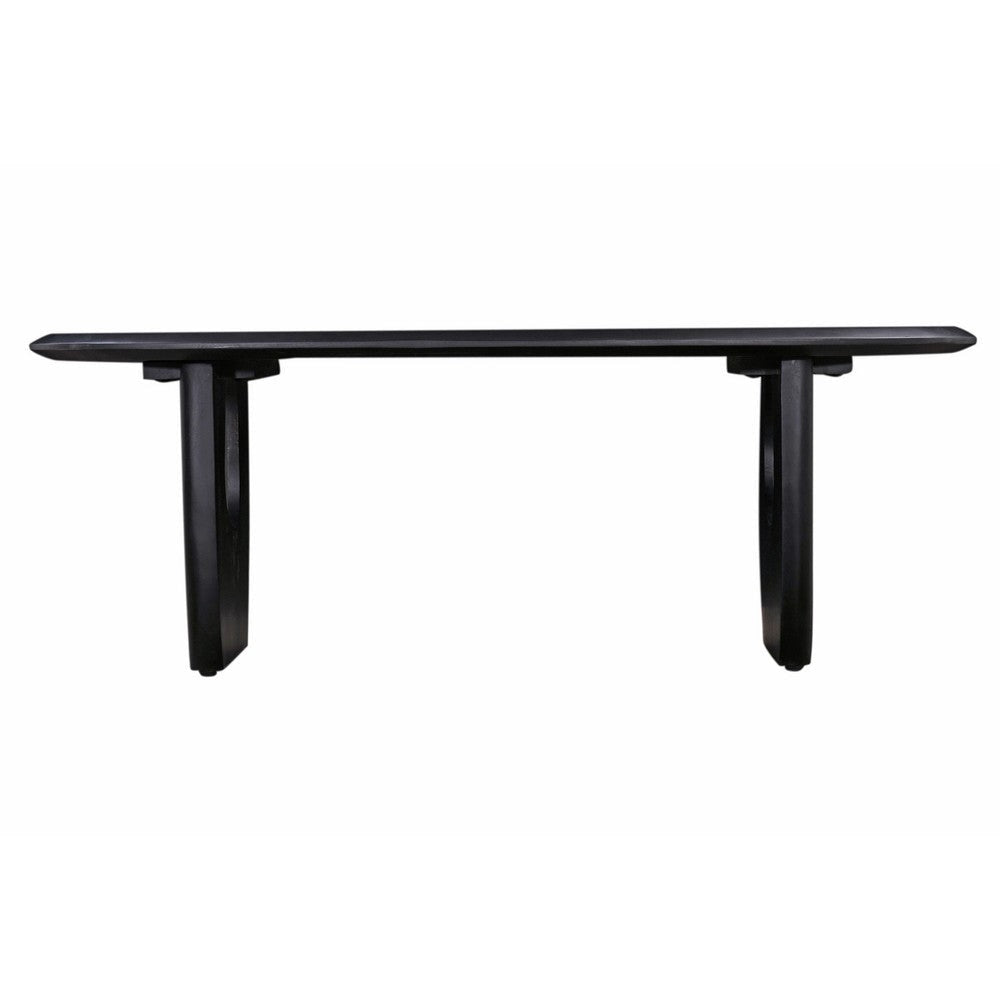 Alix Dining Table 87 Inch Rectangular Solid Acacia Wood Top Black By Casagear Home BM318492