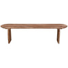 Sosi Dining Bench 70 Inch Oval Seat Panel Legs Natural Brown Acacia Wood By Casagear Home BM318501