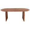 Sosi Dining Table 79 Inch Oval Top Panel Legs Natural Brown Acacia Wood By Casagear Home BM318502